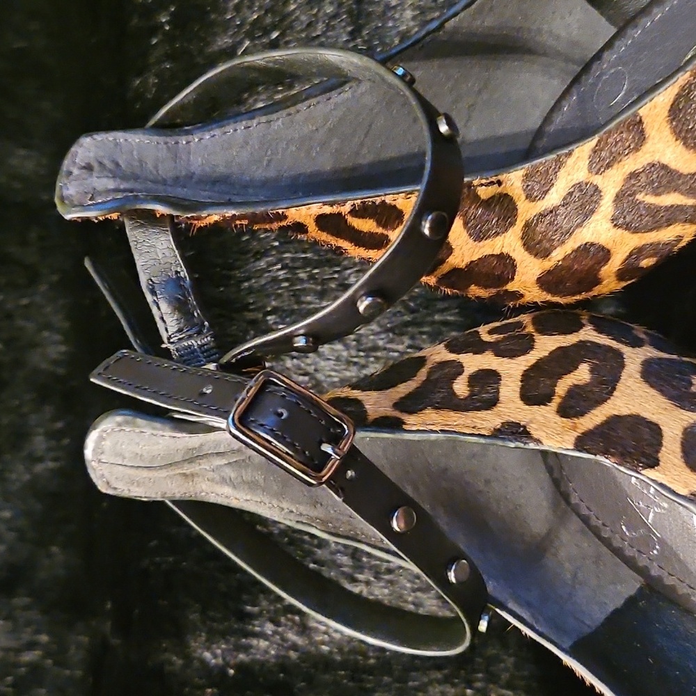 Sarto By Frank Sarto A-Sarah Heel Calf Hair Cheetah Print Womens Size 6 - Picture 6 of 7
